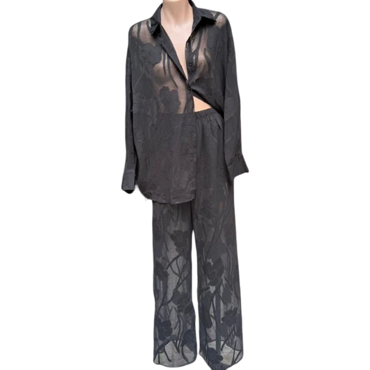 By Frankie Sheer Black Floral Set