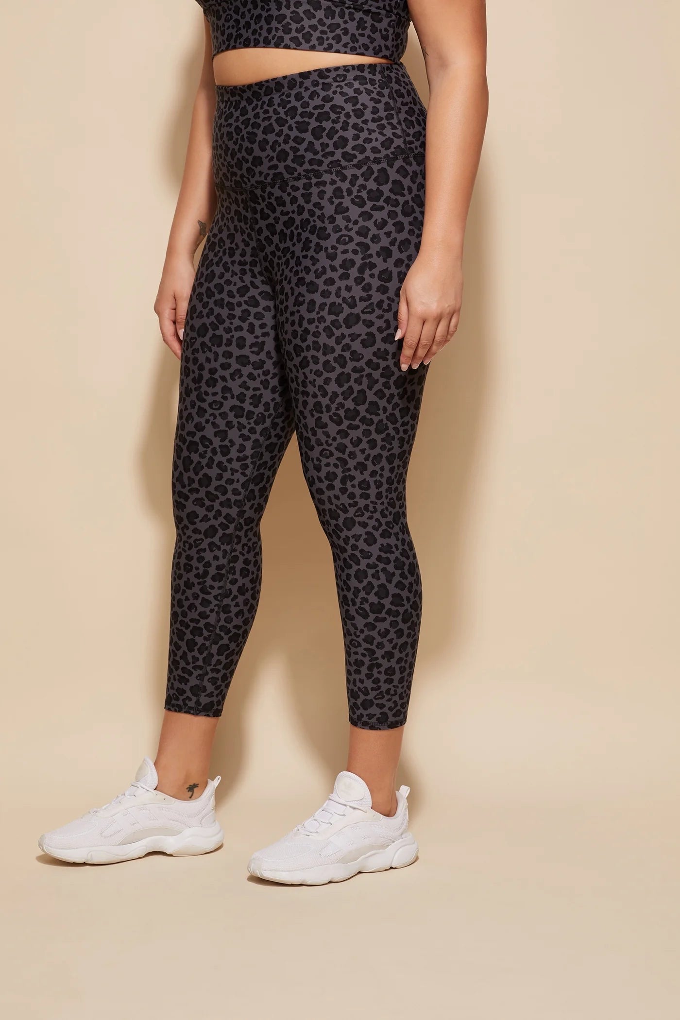 side view of human wearing tights