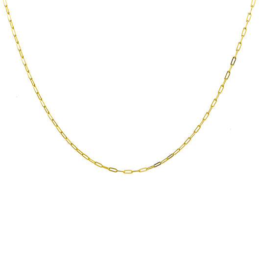 Paperclip 2mm Chain Necklace Gold
